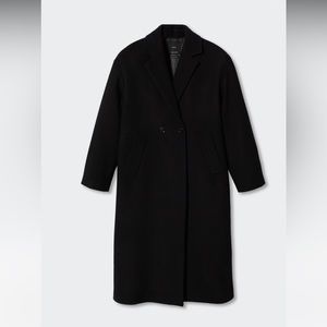Mango Oversize Wool Coat in Black Size XS
